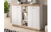 Skříňka s přihrádkami Laredo, 131 cm, bílá/dub nox