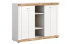 Skříňka s přihrádkami Laredo, 131 cm, bílá/dub nox