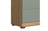 Vyšší skříňka se zásuvkou Scout, dub artisan/šalvějově zelená