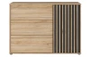 Komoda Arank 118  cm, dub mauvella/černá