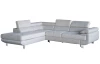 Rohová sedací souprava Lotos, světle šedá tkanina, levý roh