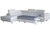 Rohová sedací souprava Lotos, světle šedá tkanina, levý roh