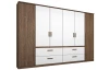 Šatní skříň Bernau, 271 cm, dub stirling/bílá, otočné dveře