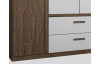 Šatní skříň Bernau, 271 cm, dub stirling/bílá, otočné dveře