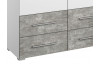 Vysoká komoda Siegen, bílý/šedý beton