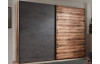 Šatní skříň s posuvnými dveřmi Dover, 270 cm, srubová prkna/tmavý beton