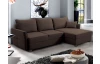 Rohová sedací souprava Livorno, tmavě hnědá tkanina