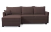 Rohová sedací souprava Livorno, tmavě hnědá tkanina
