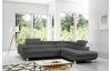 Rohová sedací souprava Lotos, tmavě šedá látka, pravý roh