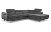 Rohová sedací souprava Lotos, tmavě šedá látka, pravý roh