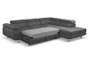 Rohová sedací souprava Lotos, tmavě šedá látka, pravý roh