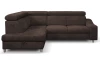 Rohová sedací souprava Brico, tmavě hnědá látka, levý roh