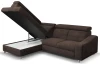 Rohová sedací souprava Brico, tmavě hnědá látka, levý roh