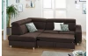 Rohová sedací souprava Brico, tmavě hnědá látka, levý roh