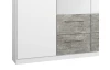Šatní skříň Siegen, 226 cm, bílý/šedý beton