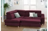 Rohová sedací souprava Brico, fialová lila látka, levý roh