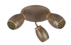 Stropní osvětlení Bidar, měděný kov/dřevo, 3 svítidla