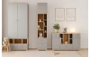 Šatní skříň Room 80 cm, dub biscuit/šedá