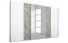 Šatní skříň Siegen, 271 cm, bílý/šedý beton