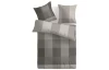 Povlečení Casa, mikroflanel, šedé/světle hnědé kostky