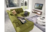 Rohová sedací souprava Aldon, zelená tkanina, pravý roh