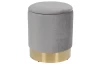 Taburet s úložným prostorem Ring, světle šedý/zlatý