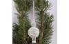 Vánoční ozdoba špice 28 cm, bílé sklo s vlnkami