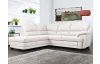 Rohová sedací souprava Nebolo, bílá kůže, levý roh