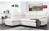 Rohová sedací souprava Nebolo, bílá kůže, levý roh