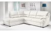 Rohová sedací souprava Nebolo, bílá kůže, levý roh
