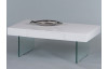 Konferenční stolek Daisy, bílý lesk/sklo