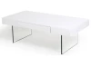 Konferenční stolek Daisy, bílý lesk/sklo