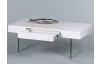 Konferenční stolek Daisy, bílý lesk/sklo