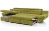 Rohová sedací souprava Eternity, zelená látka, levý roh, s rozkladem