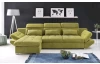 Rohová sedací souprava Eternity, zelená látka, levý roh, s rozkladem
