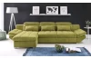Rohová sedací souprava Eternity, zelená látka, levý roh, s rozkladem