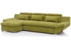Rohová sedací souprava Eternity, zelená látka, levý roh, s rozkladem