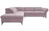 Rohová sedací souprava Colby, růžová látka, levý roh
