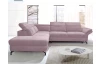 Rohová sedací souprava Colby, růžová látka, levý roh