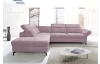 Rohová sedací souprava Colby, růžová látka, levý roh