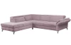 Rohová sedací souprava Colby, růžová látka, levý roh