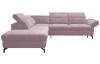 Rohová sedací souprava Colby, růžová látka, levý roh
