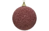 Vánoční ozdoba sametově růžová koule, třpytivá