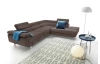 Rohová sedací souprava Lotos, hnědá látka, pravý roh
