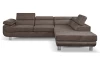 Rohová sedací souprava Lotos, hnědá látka, pravý roh