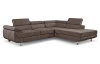 Rohová sedací souprava Lotos, hnědá látka, pravý roh