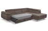 Rohová sedací souprava Lotos, hnědá látka, pravý roh