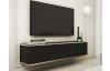 Závěsná TV skříňka Orfeo, 135 cm, černá struktura/zlatá