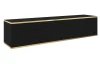 Závěsná TV skříňka Orfeo, 135 cm, černá struktura/zlatá