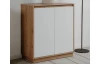 Skříňka Dallas, 79 cm, dub artisan/leskle bílá